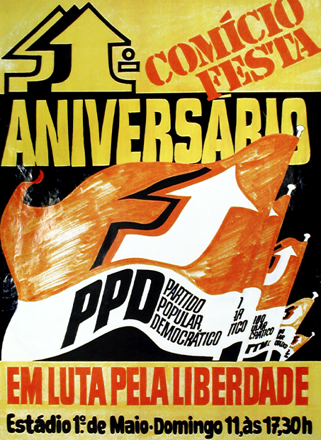 Cartaz antigo do aniversário do PPD