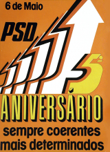 Cartaz do 5º aniversário do PSD