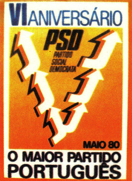 Cartaz antigo do 6 aniversário do PSD 