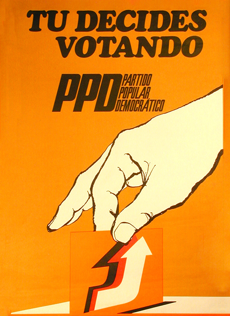 Cartaz antigo do PPD - Tu decides votando
