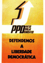 Cartaz antigo do PPD - Defendemos a Liberdade Democrática